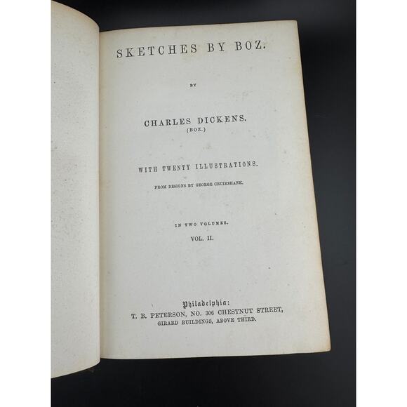 Charles Dickens "Sketches by Boz - Volume II" - The Peterson's Duodecimo Edition - Picture 8 of 9